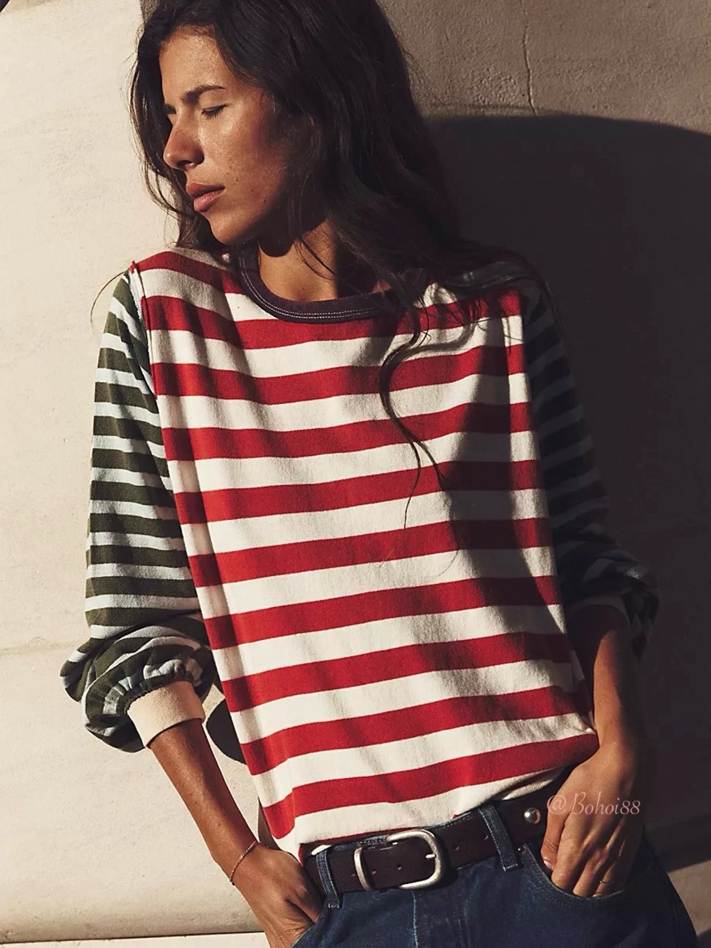 NWT Free People Sawyer Stripe Tee